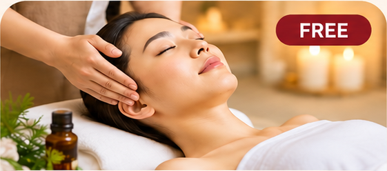 Complimentary face and head massage at Secret Premium Christmas candle workshop